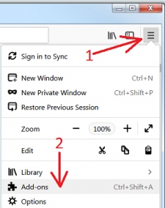 Mozilla Firefox Add-on-Einstellungen